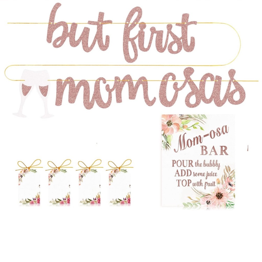 NEW Rose Gold 'But First Mimosas' Party Banner and new baby stickers - Picture 9 of 10